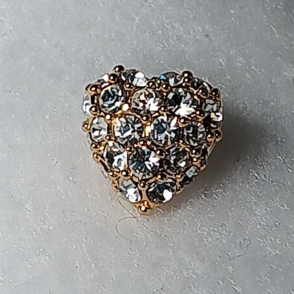Monet Earrings Rhinestone and Gold Hearts